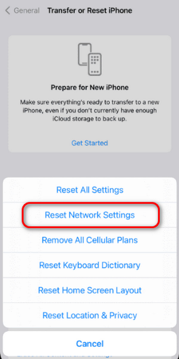 reset network settings