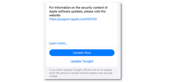 Tap Update Now Button