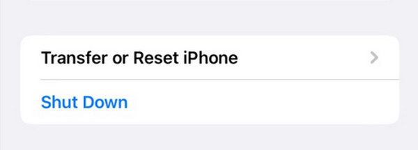 vyberte přenos nebo resetujte iphone