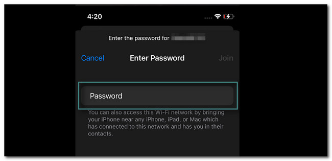 Tap the Wi-Fi Network and enter its password