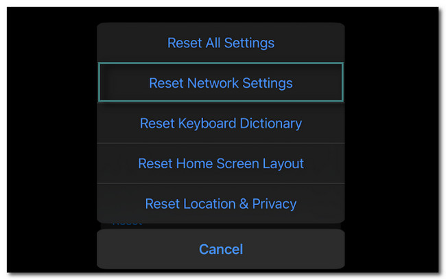 choose the Reset Network Settings button