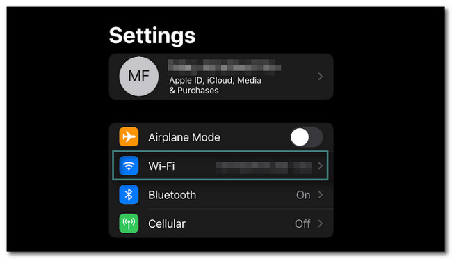 localiser la section Wi-Fi