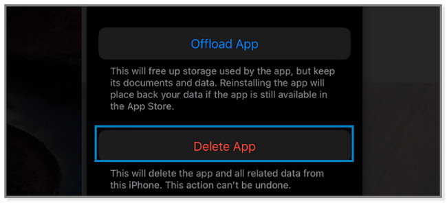 click the Delete App button