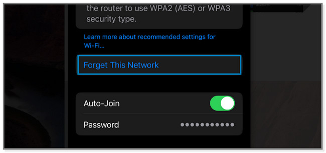 tap the Forget button