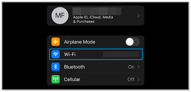 On the Settings app of iPhon