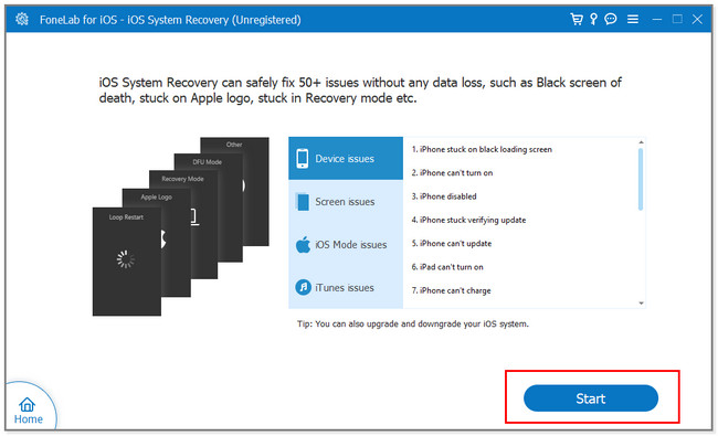 Choisissez l'option de récupération du système iOS