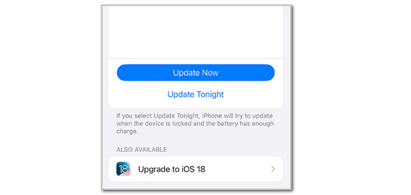 Tap Update Now Button