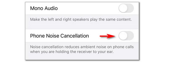 Toggle Off Phone Noise Cancellation Button