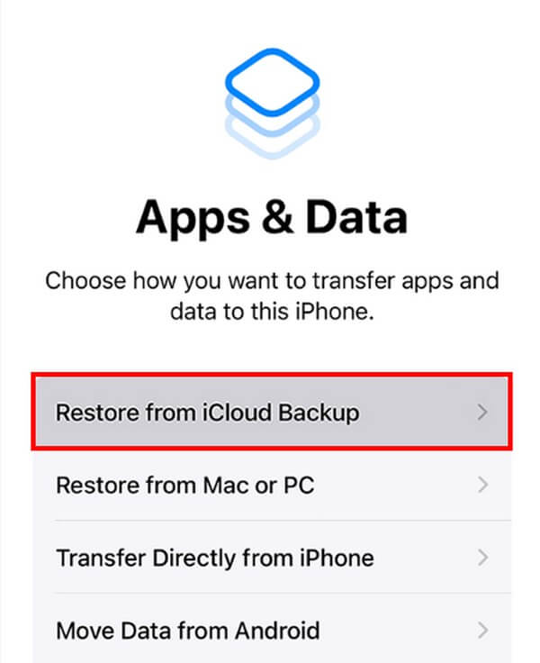 Tap Restore from iCloud
