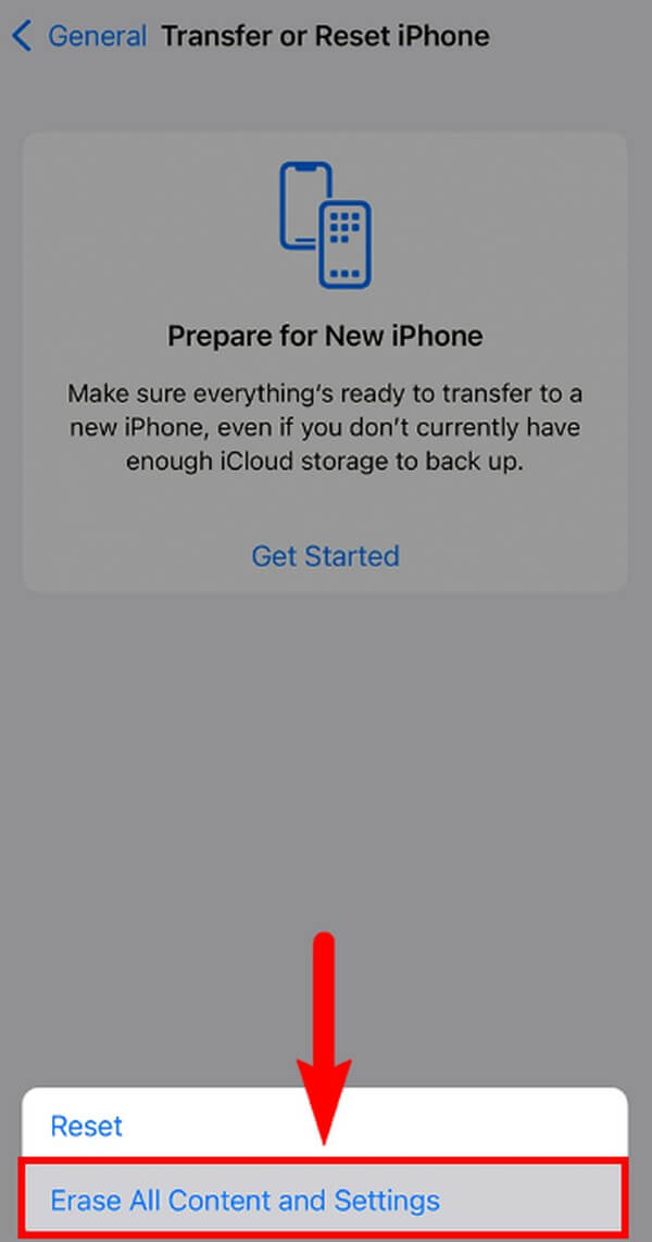 Reset your iPhone by selecting Settings