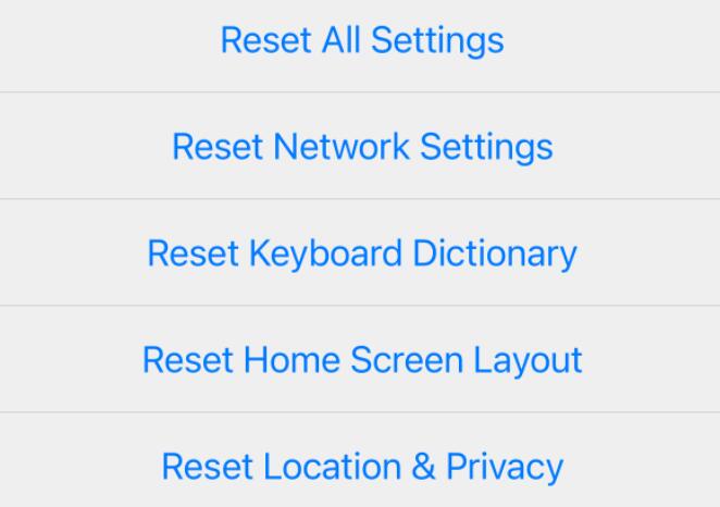 reset all network on iphone