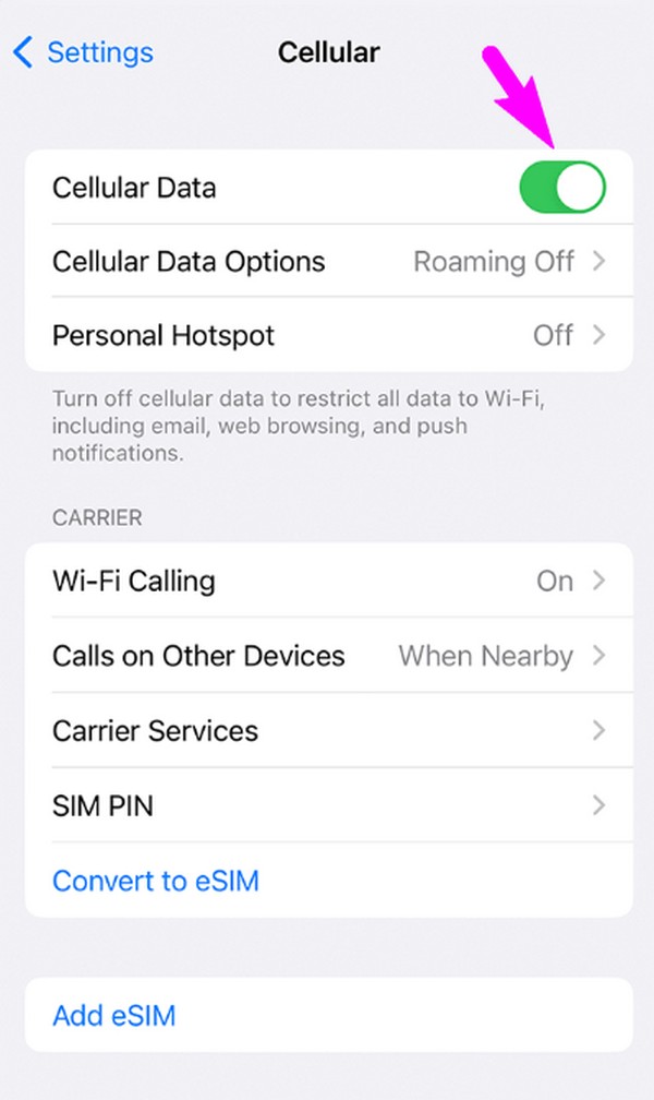 herstart mobiele data