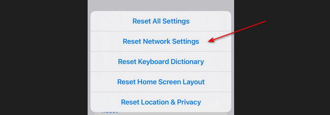 click reset network settings button