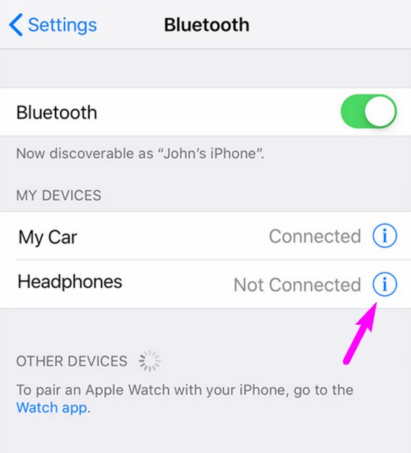 Bluetooth loskoppelen