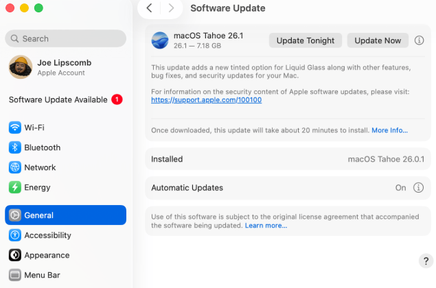 update new macos