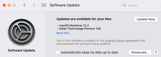 update macos