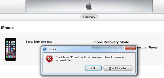 Error de iTunes 14