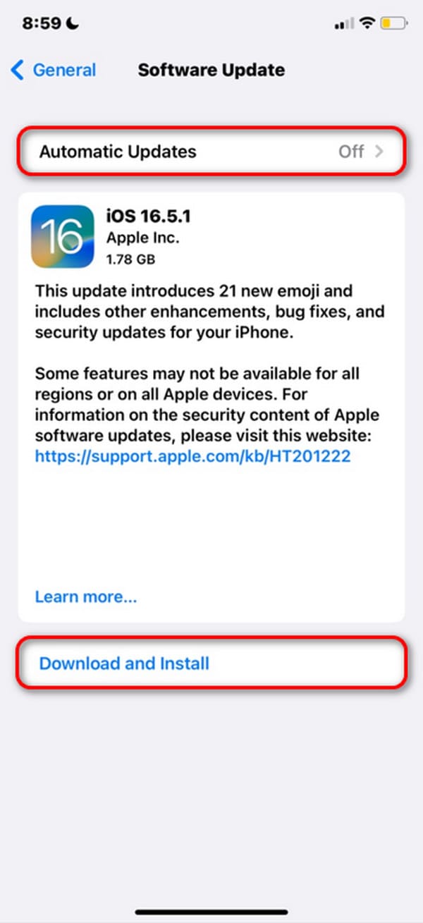 download and install updates