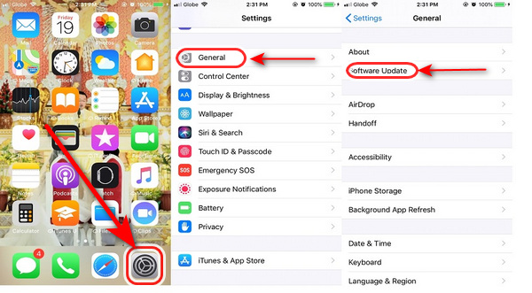 a manual update of your iOS Software