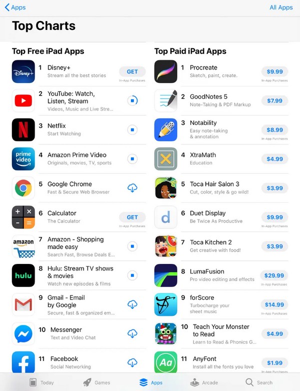 Download apps på iPad