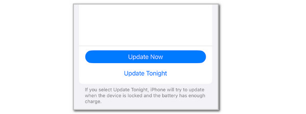 Tap Update Now Button
