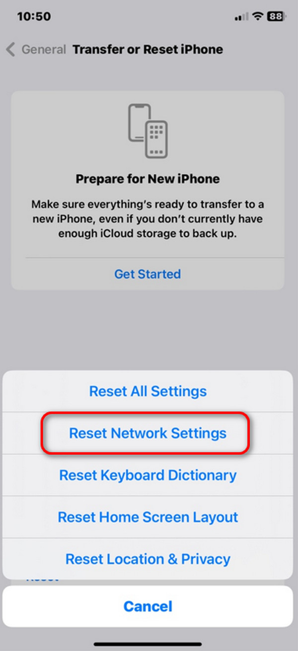 redefinir as configurações de rede do iphone