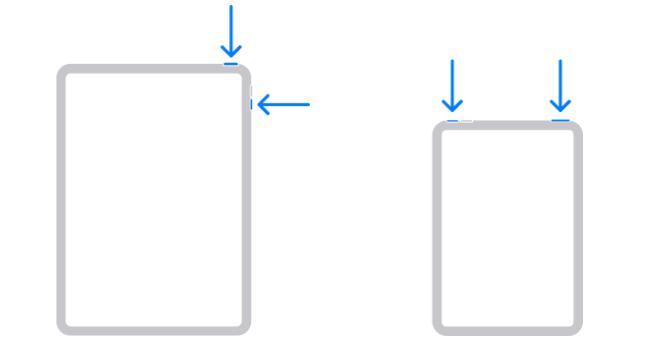 Επανεκκινήστε το iPad μέσω συνδυασμών πλήκτρων