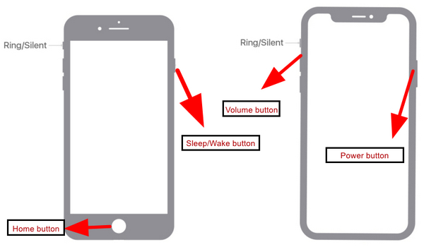 ホームボタンなしでiPhoneを再起動する