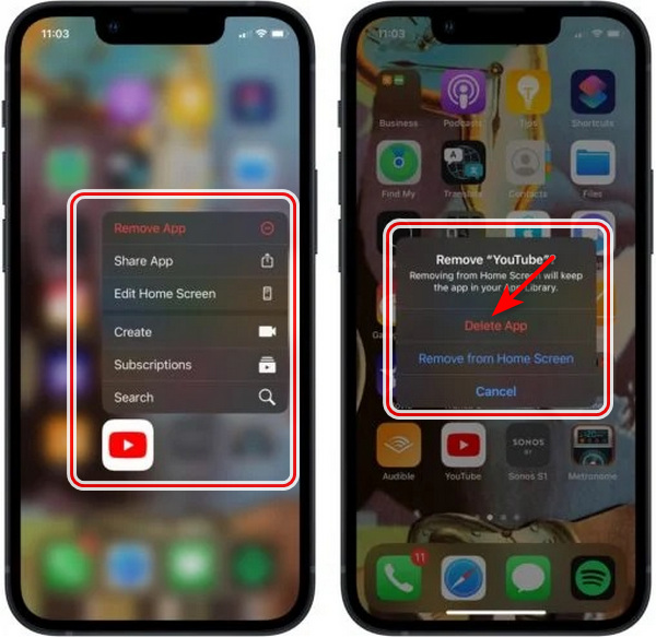 přeinstalujte aplikaci YouTube do svého iPhone