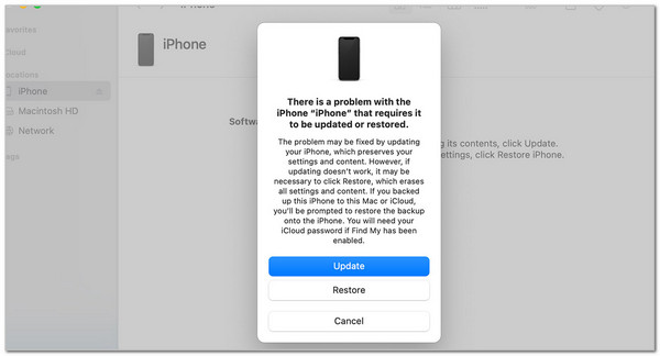 Click Update Or Restore Button
