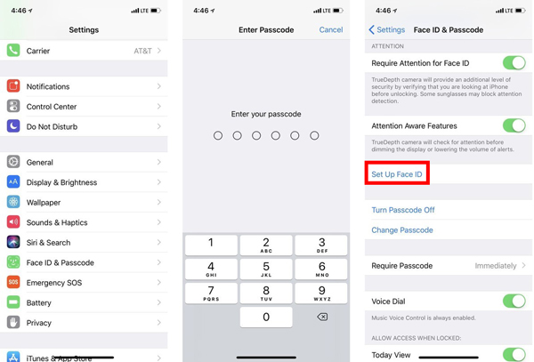 Återställ Face ID / Touch ID