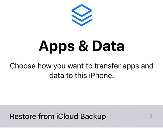 Restore from iCloud Backup