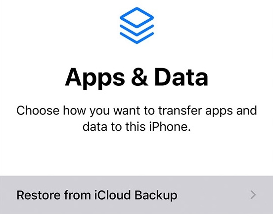 Restaurar desde iCloud Backup