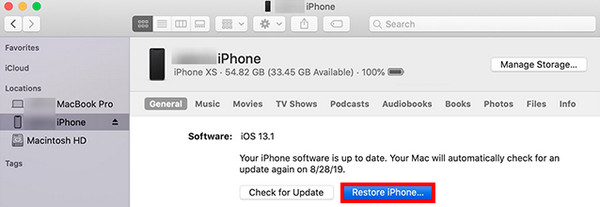 Restaurar iPhone para arreglar No se pudo activar el iPhone