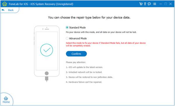 seleccione el modo de sistema de fijación