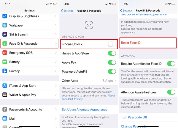 Check Face ID/Touch ID Settings