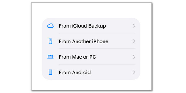Tap From iCloud Backup Button