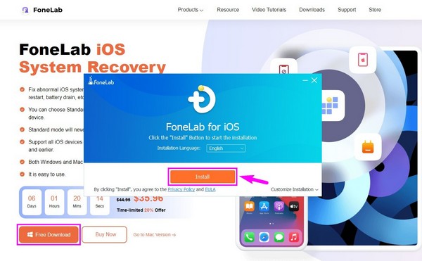 Click Free Download on the left part