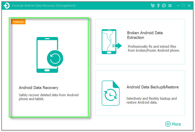 klikk på Android Data Recovery-knappen