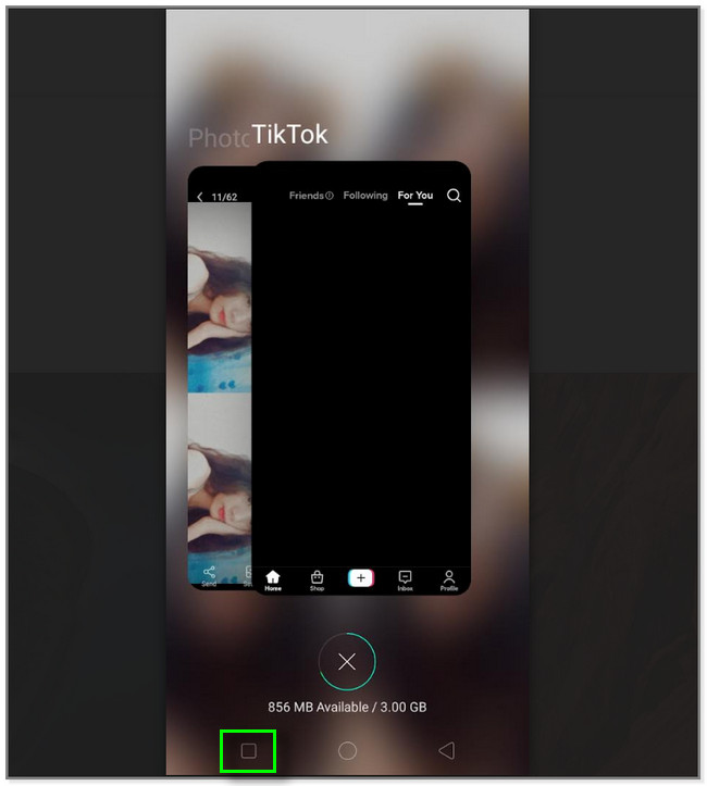 tap the Box button on the bottom left corner