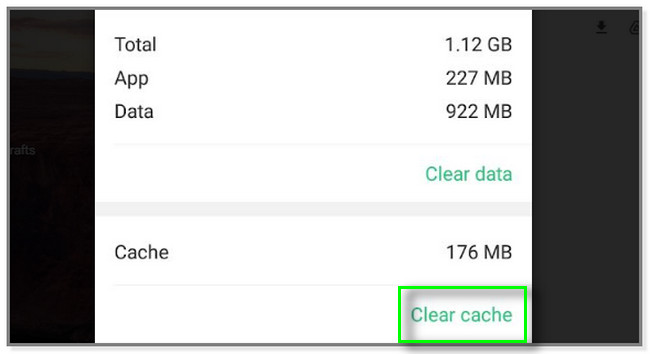 Tap the Clear Cache button