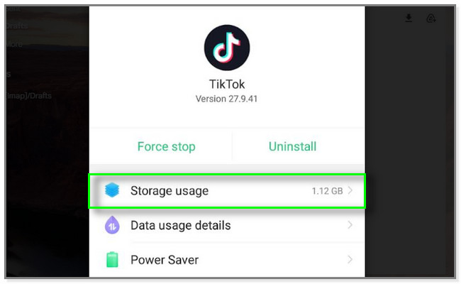 tap the Storage Usage section