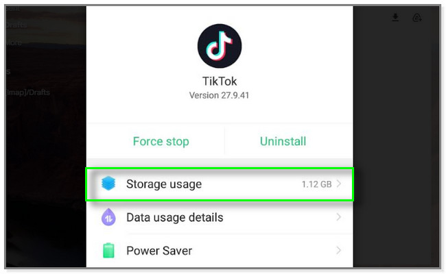 tap the Storage Usage section