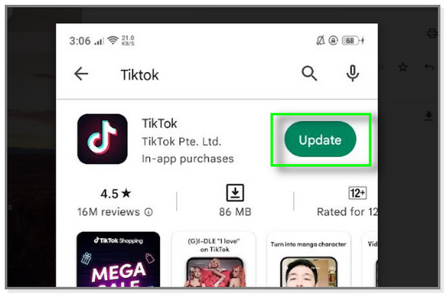 коснитесь приложения TikTok