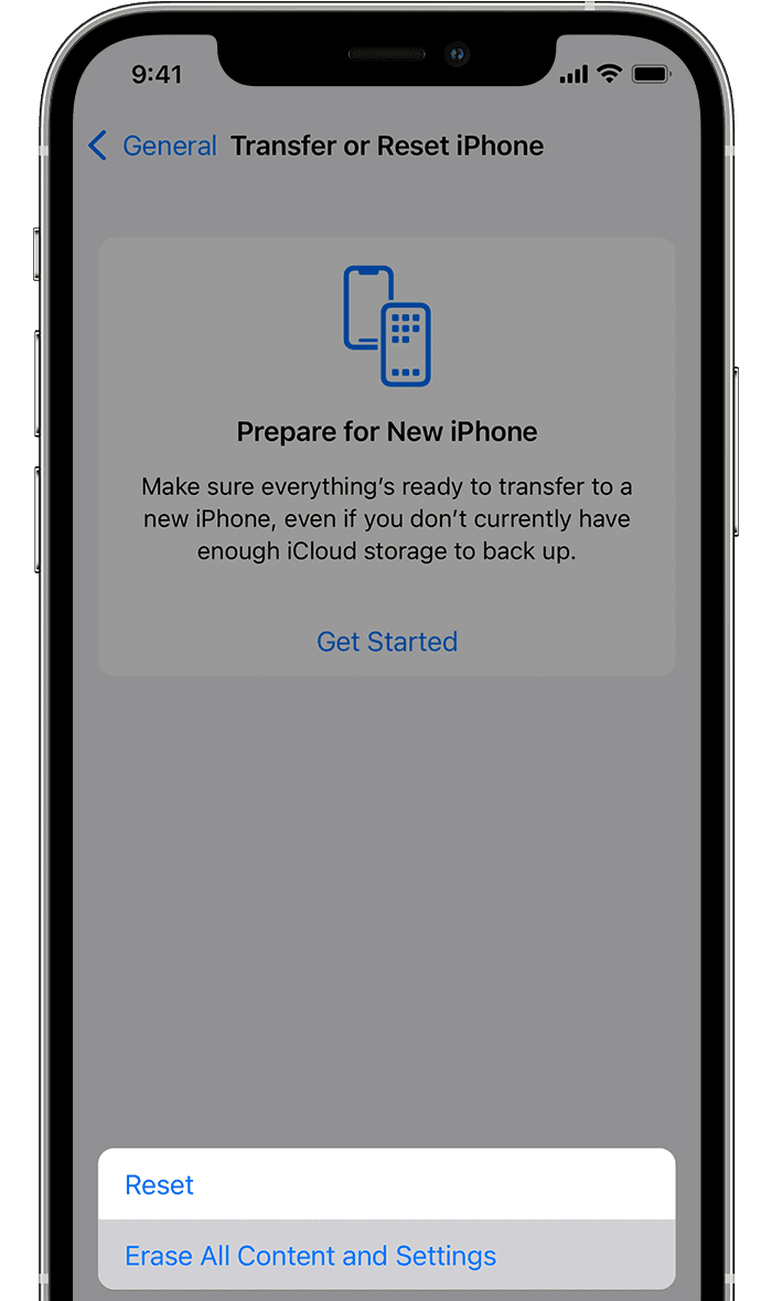 Transfer or Reset iPhone