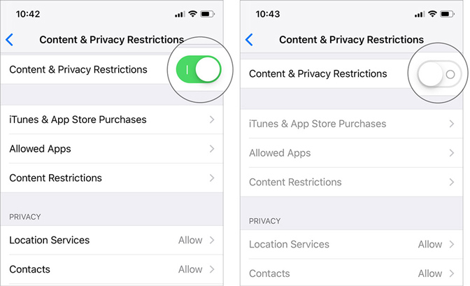 Way to Get App Store Back turn off content privacy restrictions