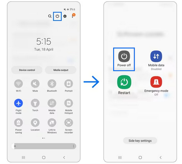 Tap Power Off Button