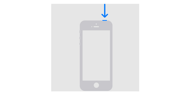 redémarrer l'iPhone avec le bouton du haut