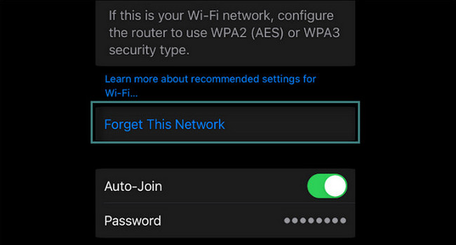 tap forget this network button