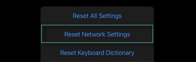 tap reset network settings on iphone